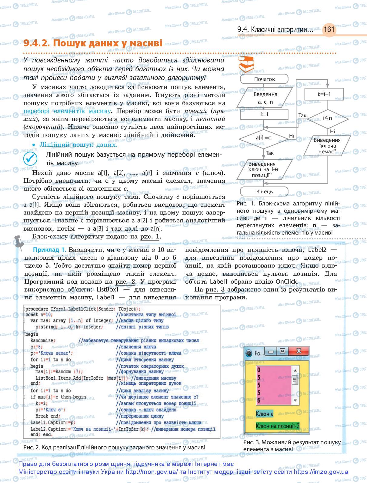 Підручники Інформатика 9 клас сторінка 161