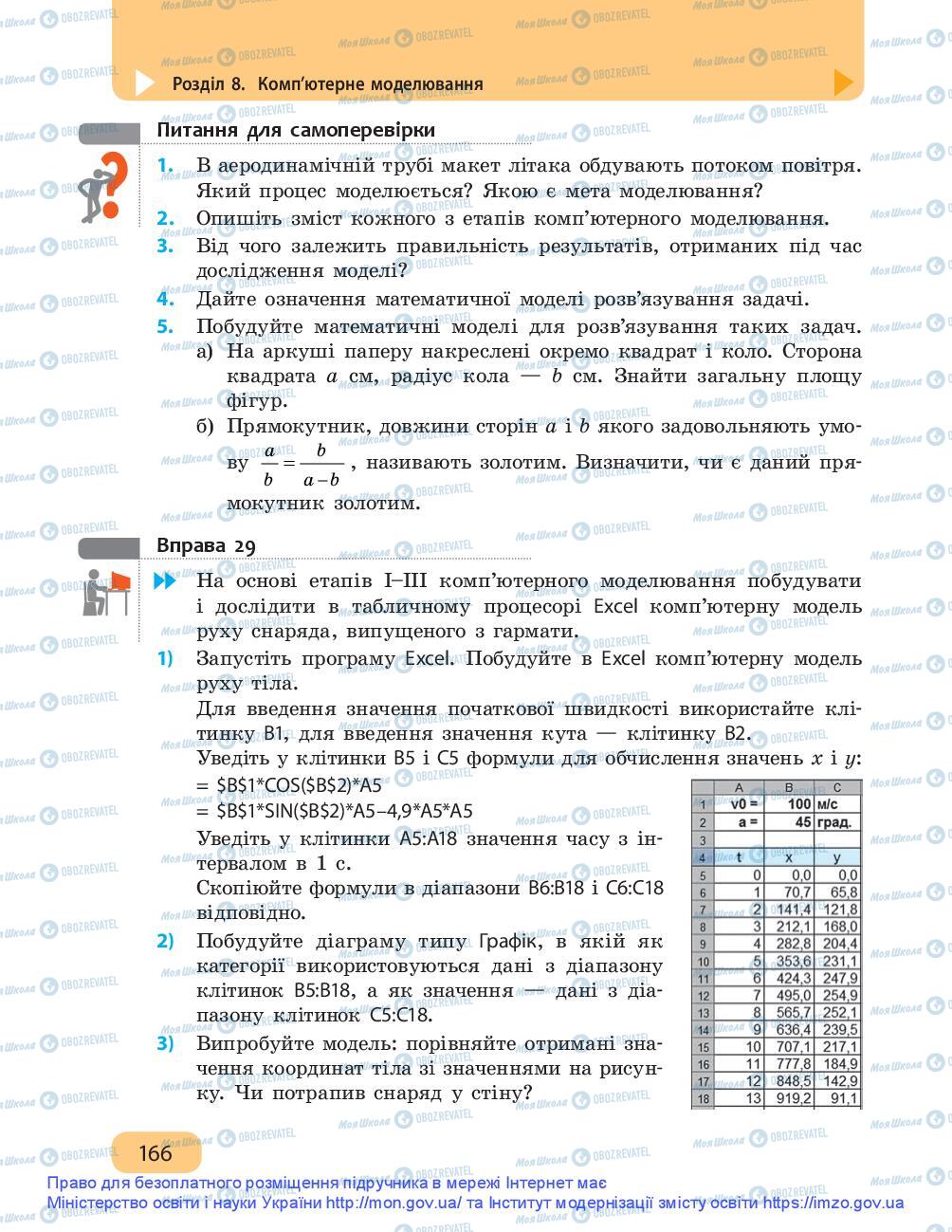 Учебники Информатика 9 класс страница 166