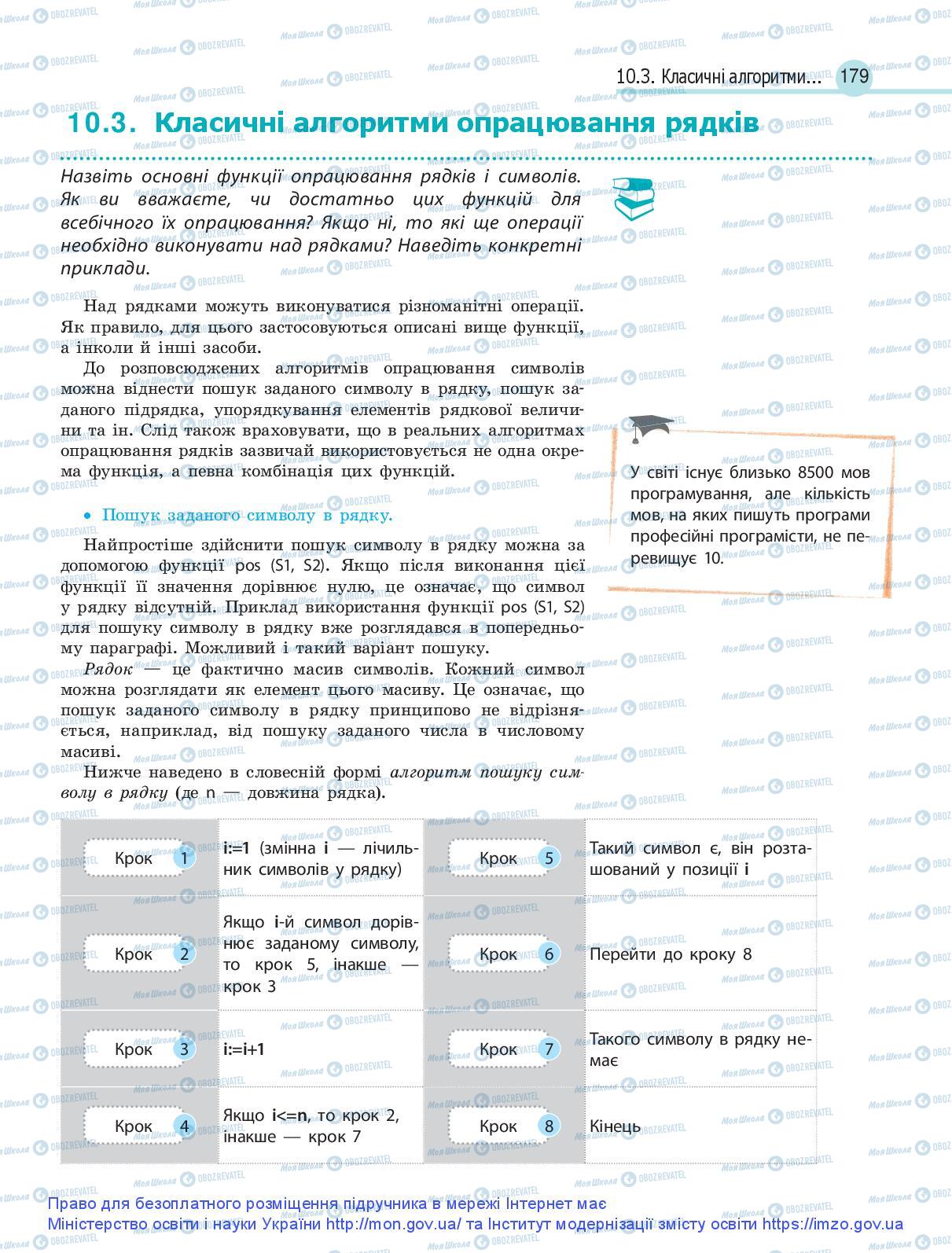 Підручники Інформатика 9 клас сторінка 179