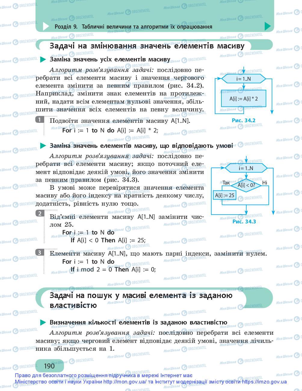 Підручники Інформатика 9 клас сторінка 190