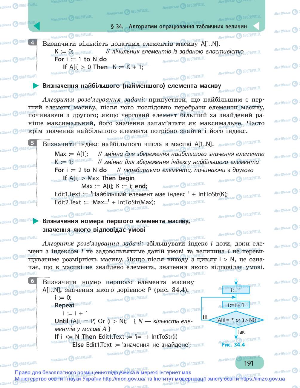 Підручники Інформатика 9 клас сторінка 191