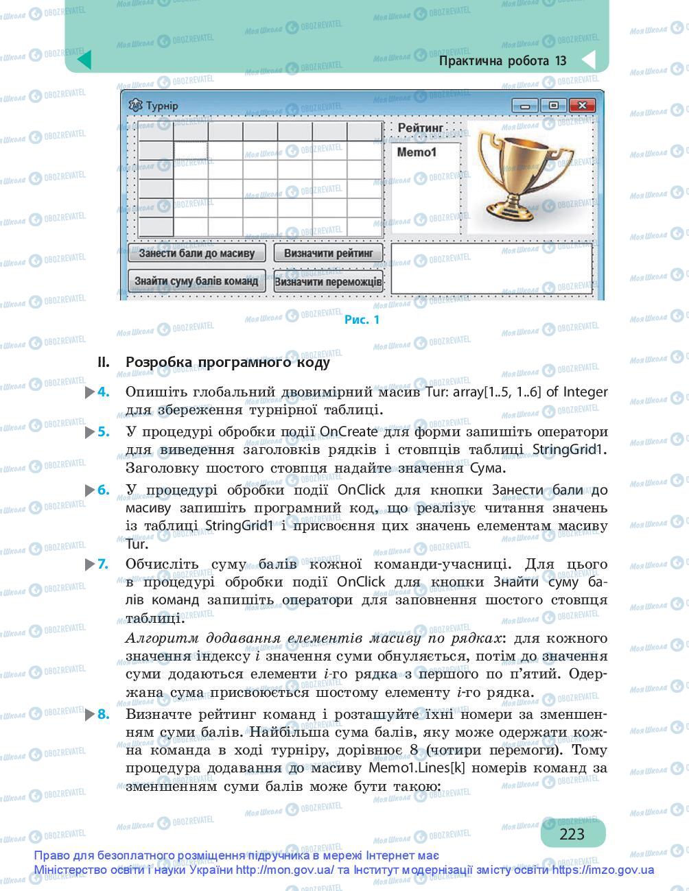 Підручники Інформатика 9 клас сторінка 223