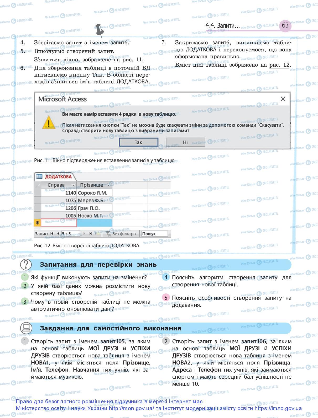 Підручники Інформатика 9 клас сторінка 63