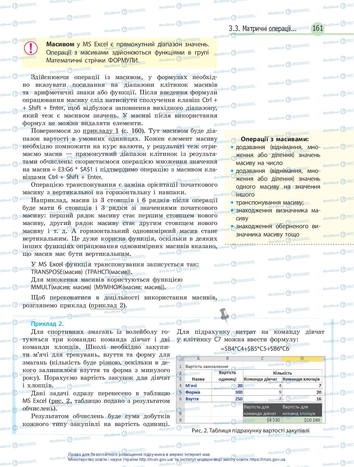 Підручники Інформатика 10 клас сторінка 161