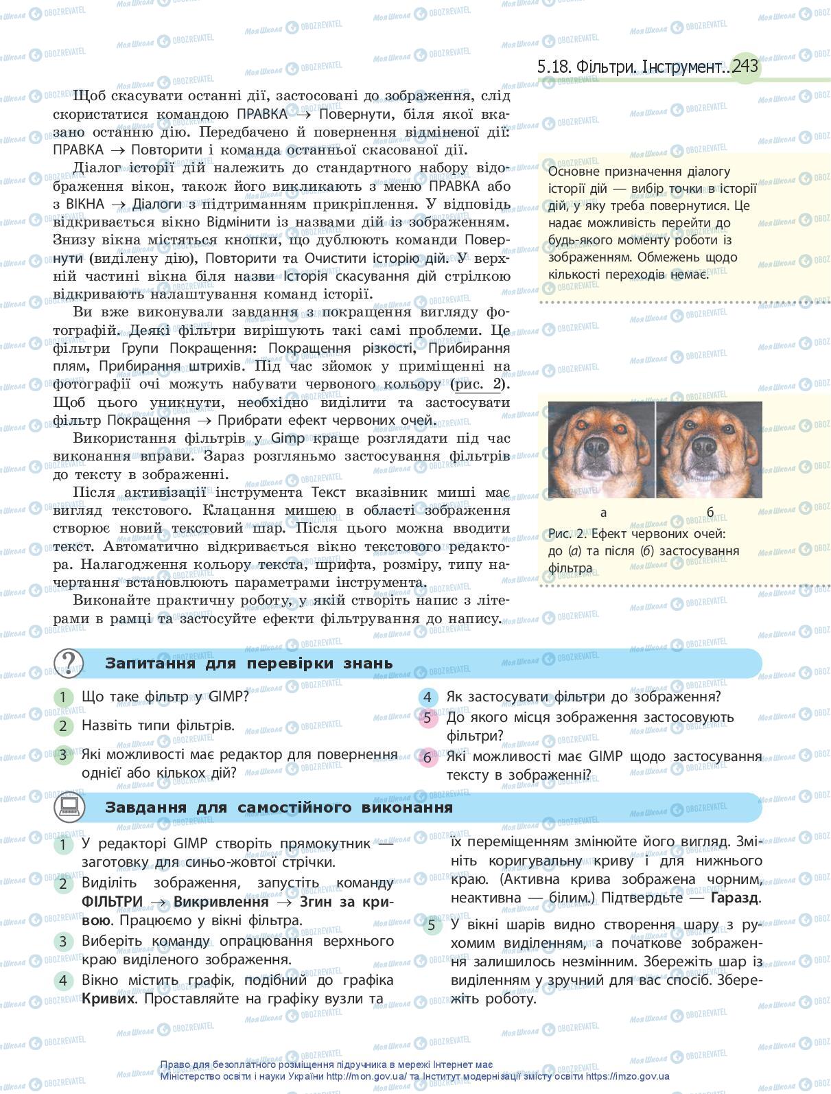 Підручники Інформатика 10 клас сторінка 243