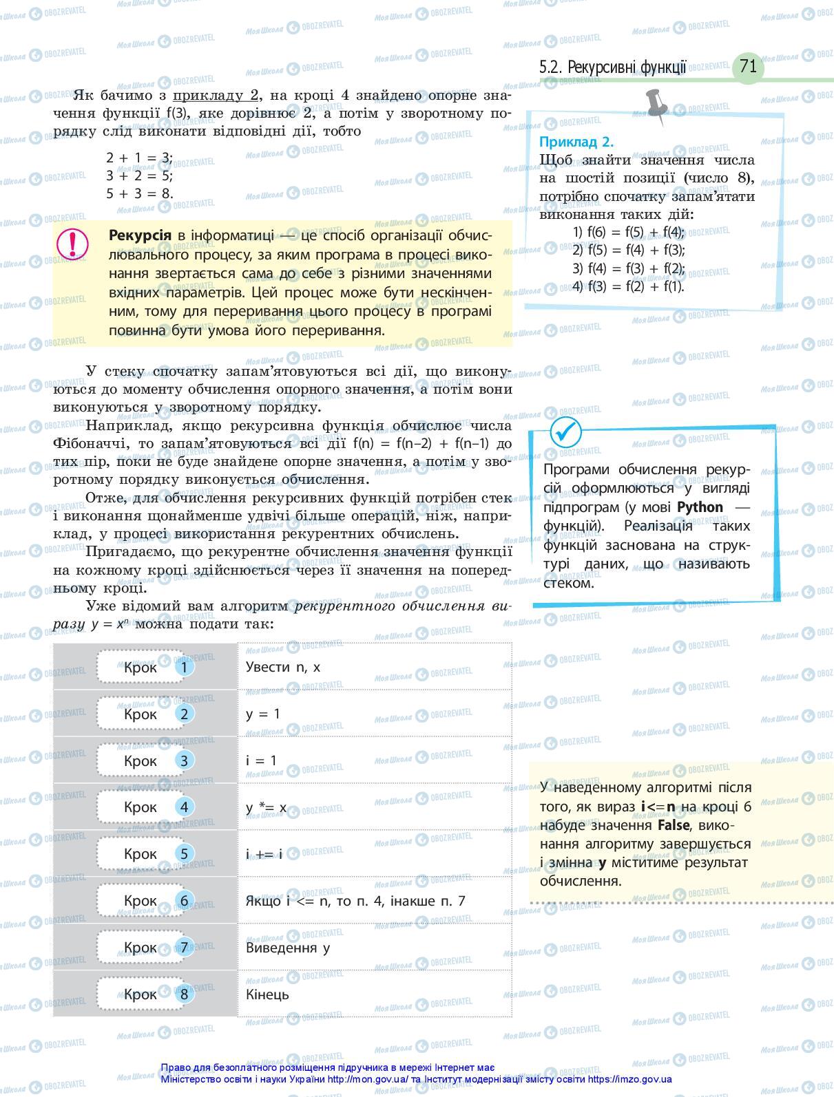 Підручники Інформатика 10 клас сторінка 71