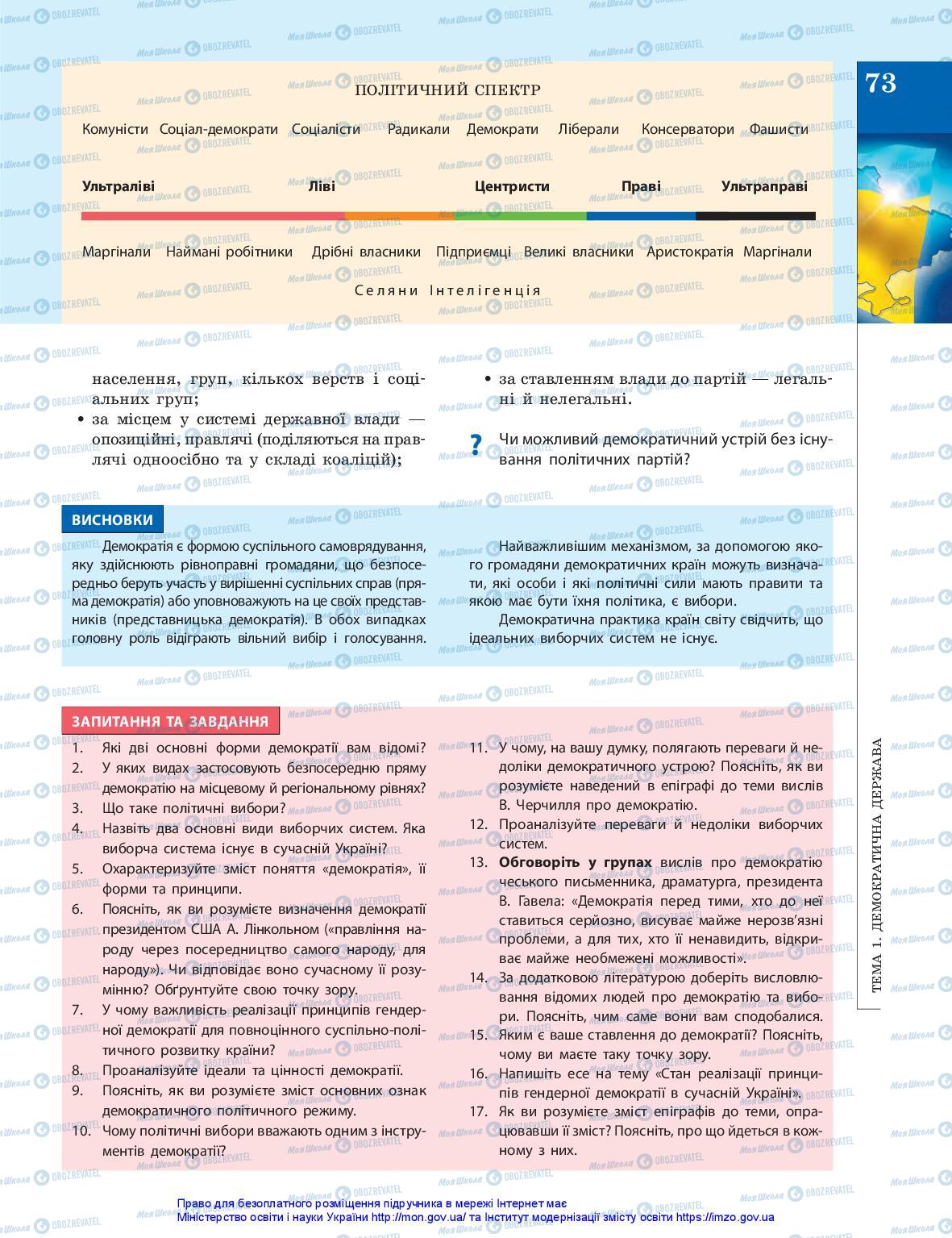 Підручники Громадянська освіта 10 клас сторінка 73