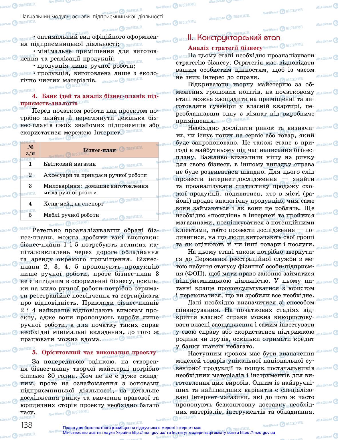 Підручники Технології 10 клас сторінка 138