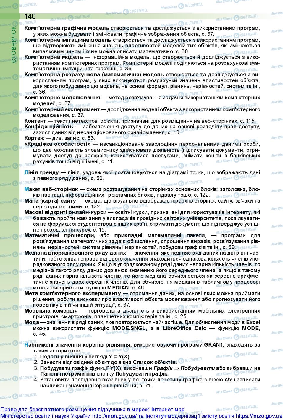 Підручники Інформатика 10 клас сторінка 140