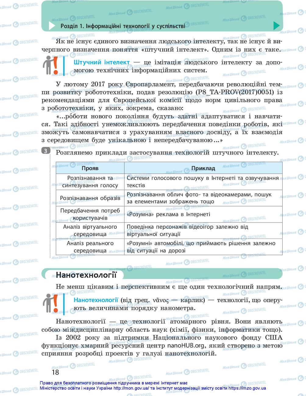 Підручники Інформатика 10 клас сторінка 18