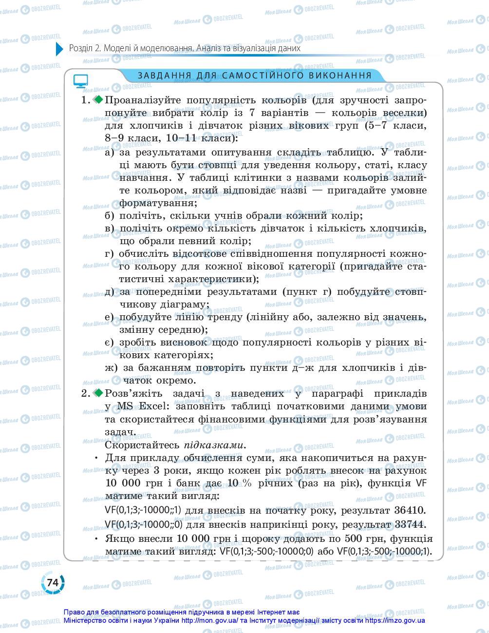 Підручники Інформатика 10 клас сторінка 74