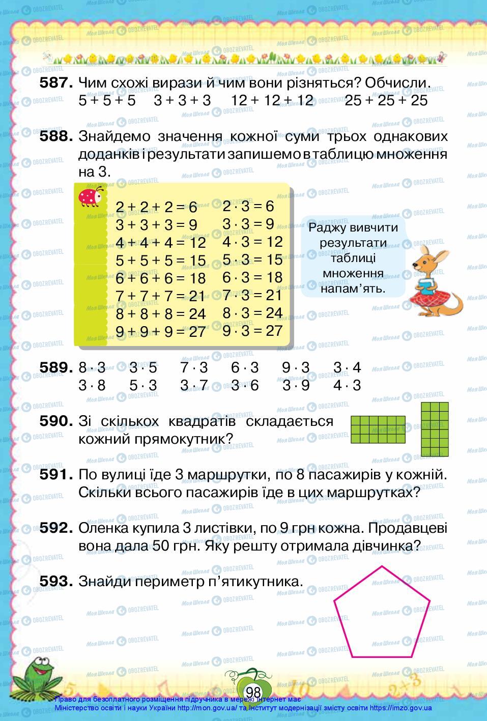 Учебники Математика 2 класс страница 98