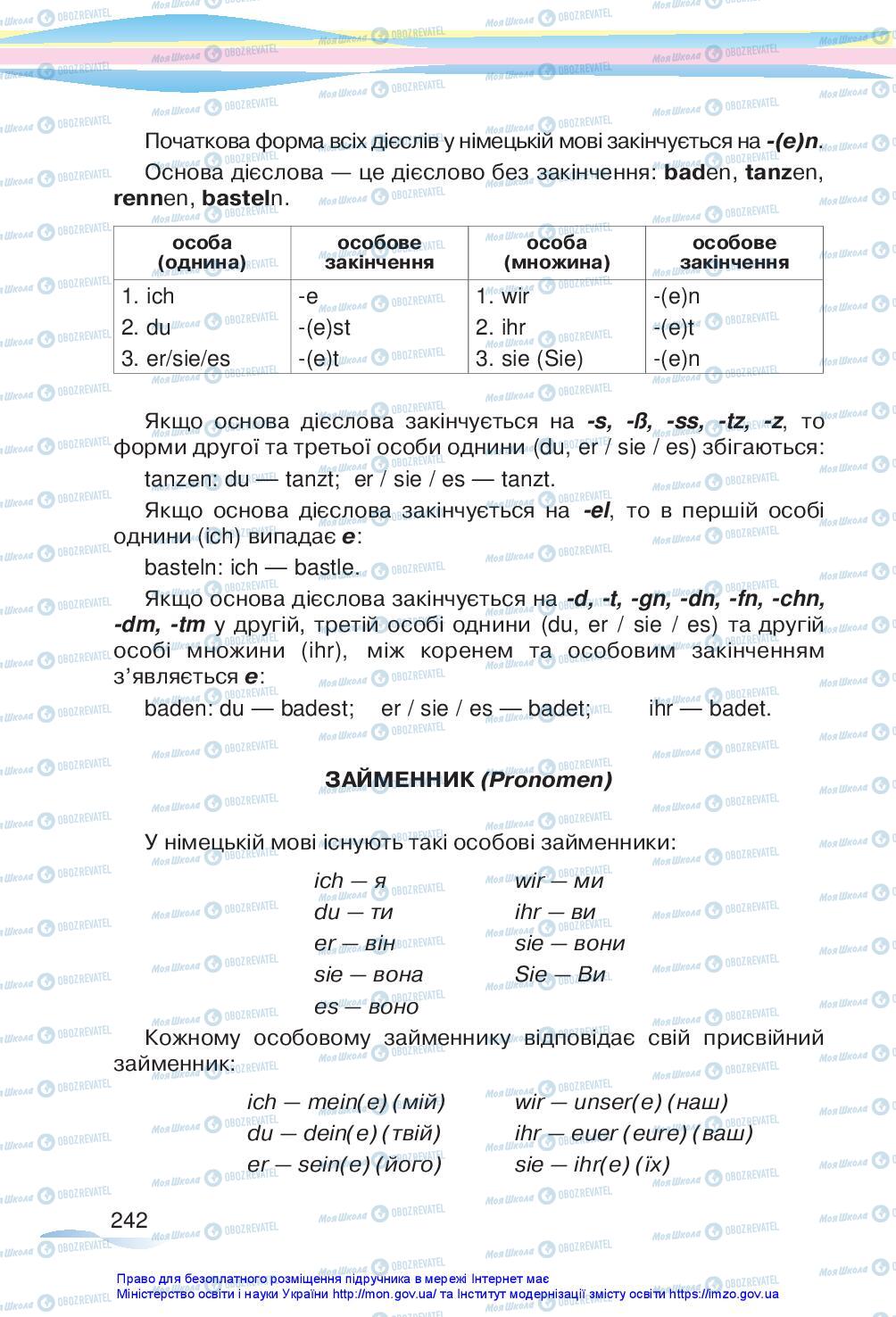 Підручники Німецька мова 5 клас сторінка 242