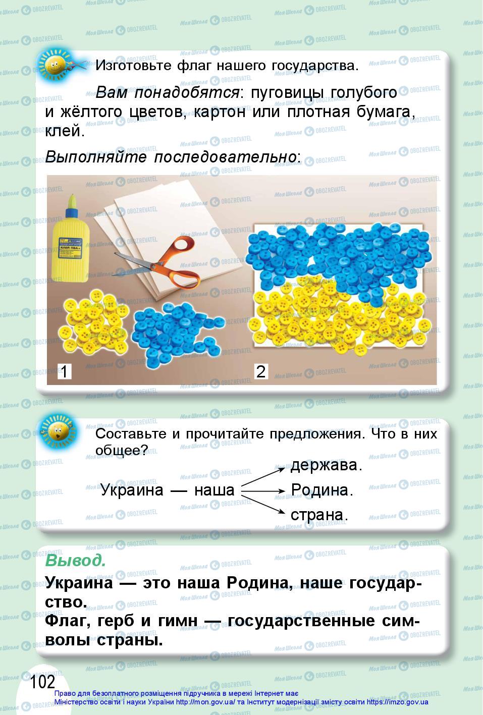 Підручники Я досліджую світ 1 клас сторінка 102