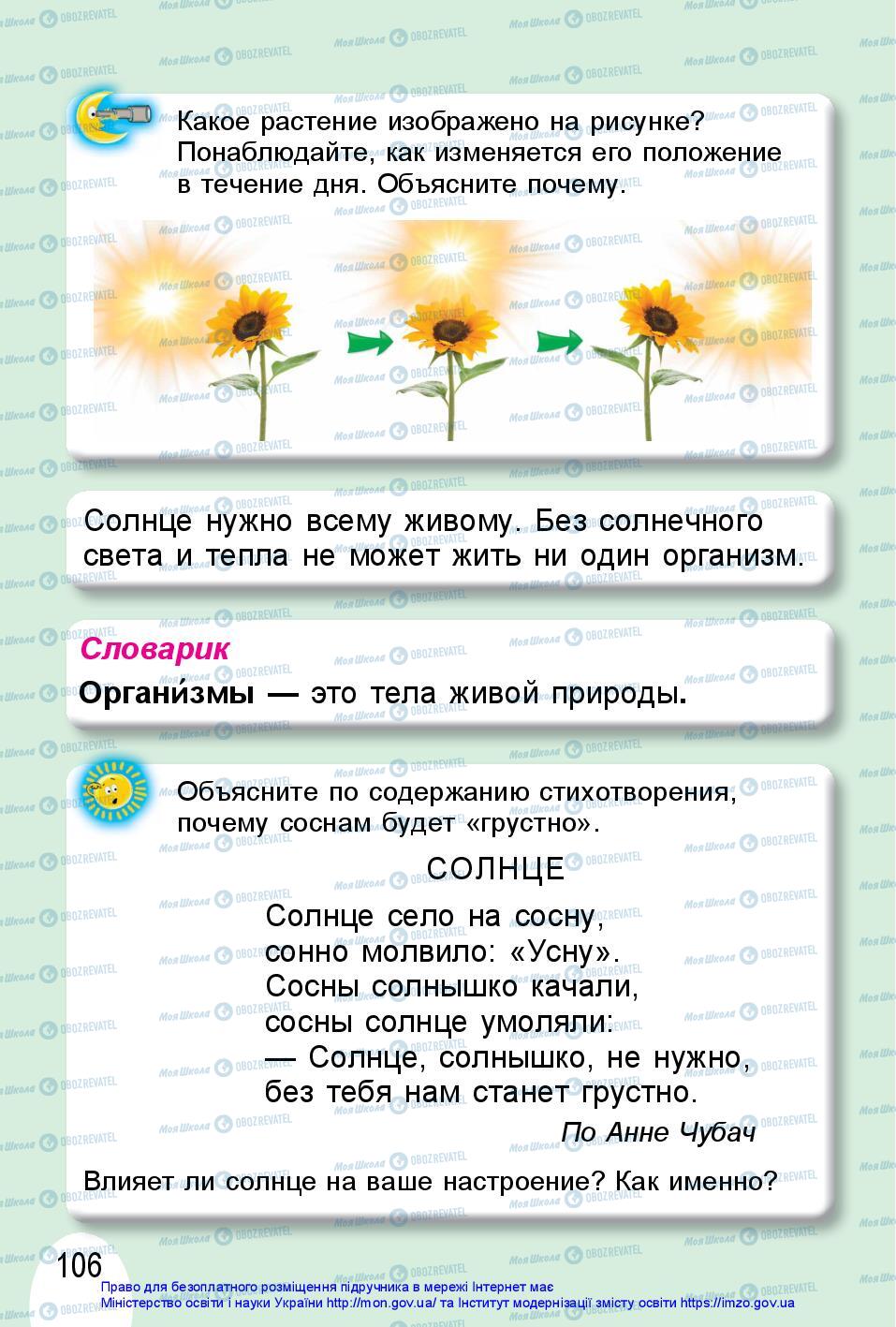 Підручники Я досліджую світ 1 клас сторінка 106