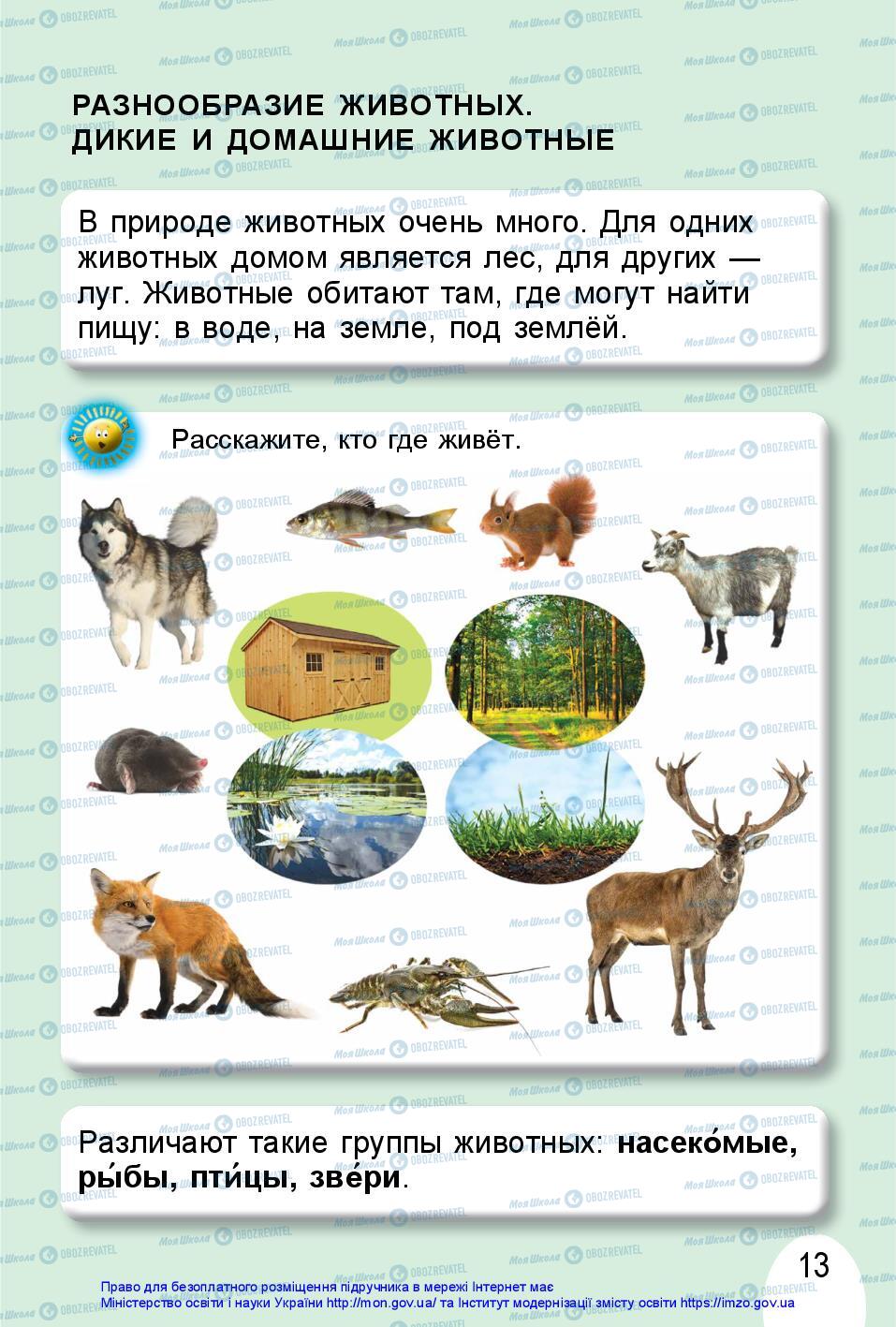 Підручники Я досліджую світ 1 клас сторінка 13