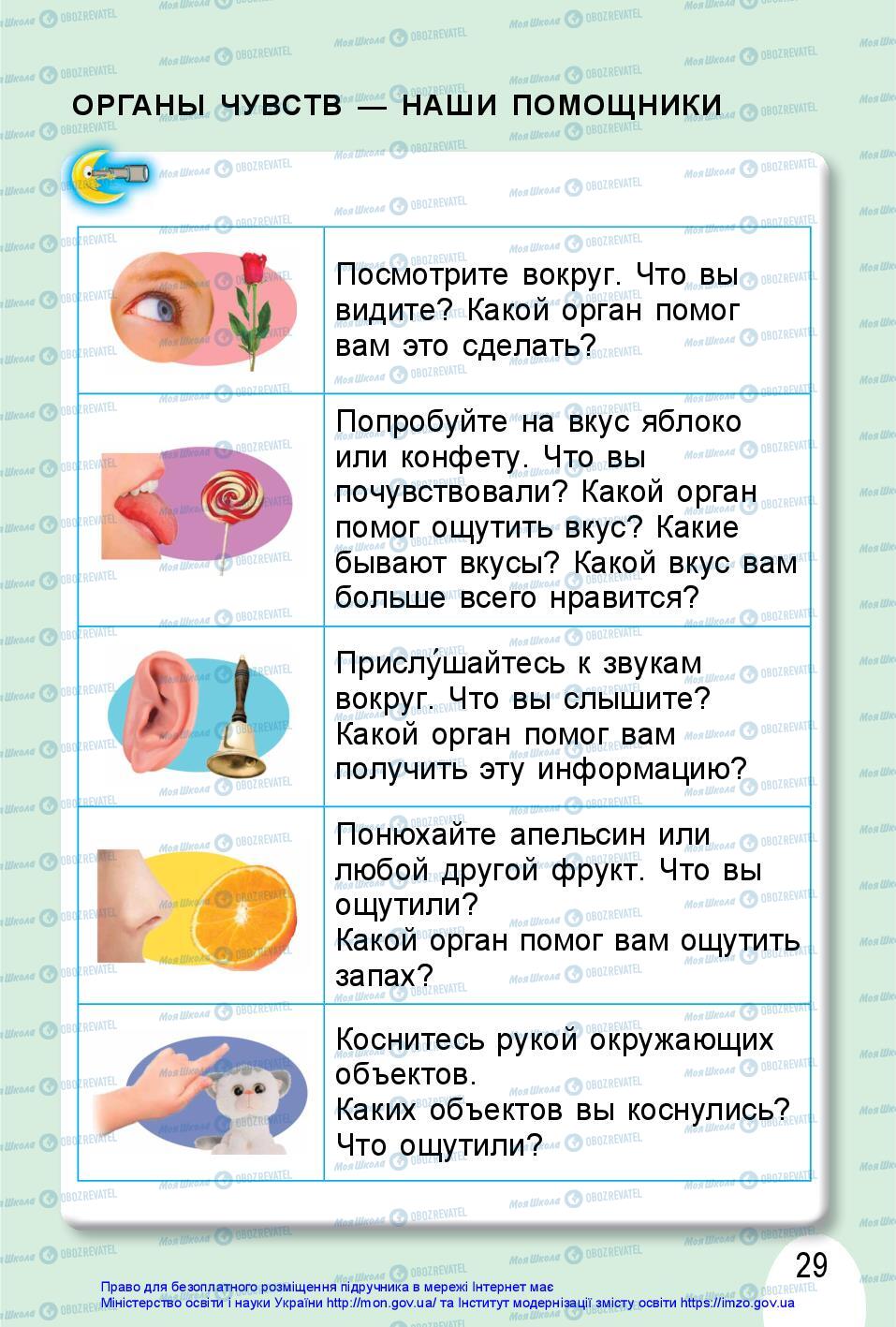 Підручники Я досліджую світ 1 клас сторінка 29