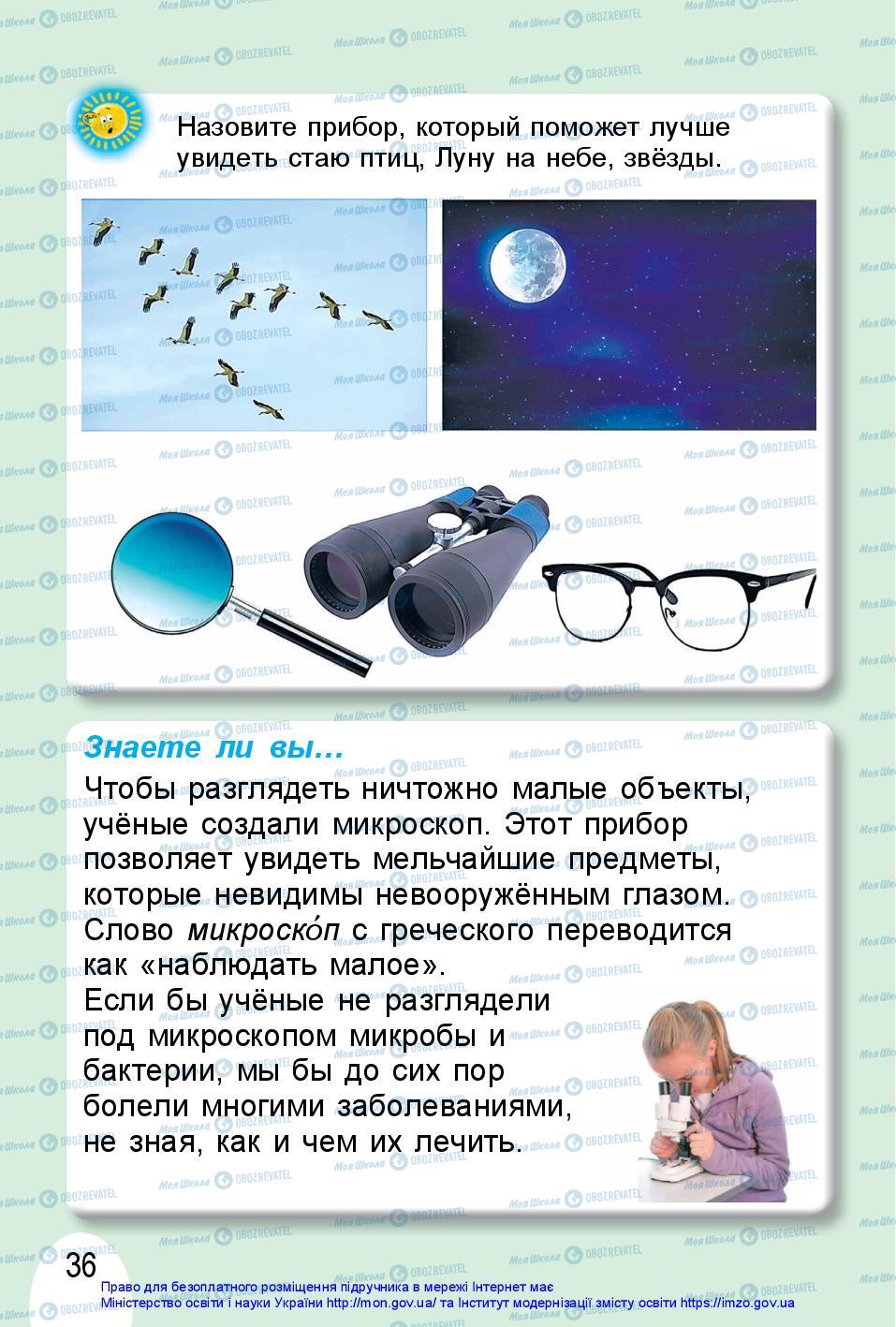 Підручники Я досліджую світ 1 клас сторінка 36