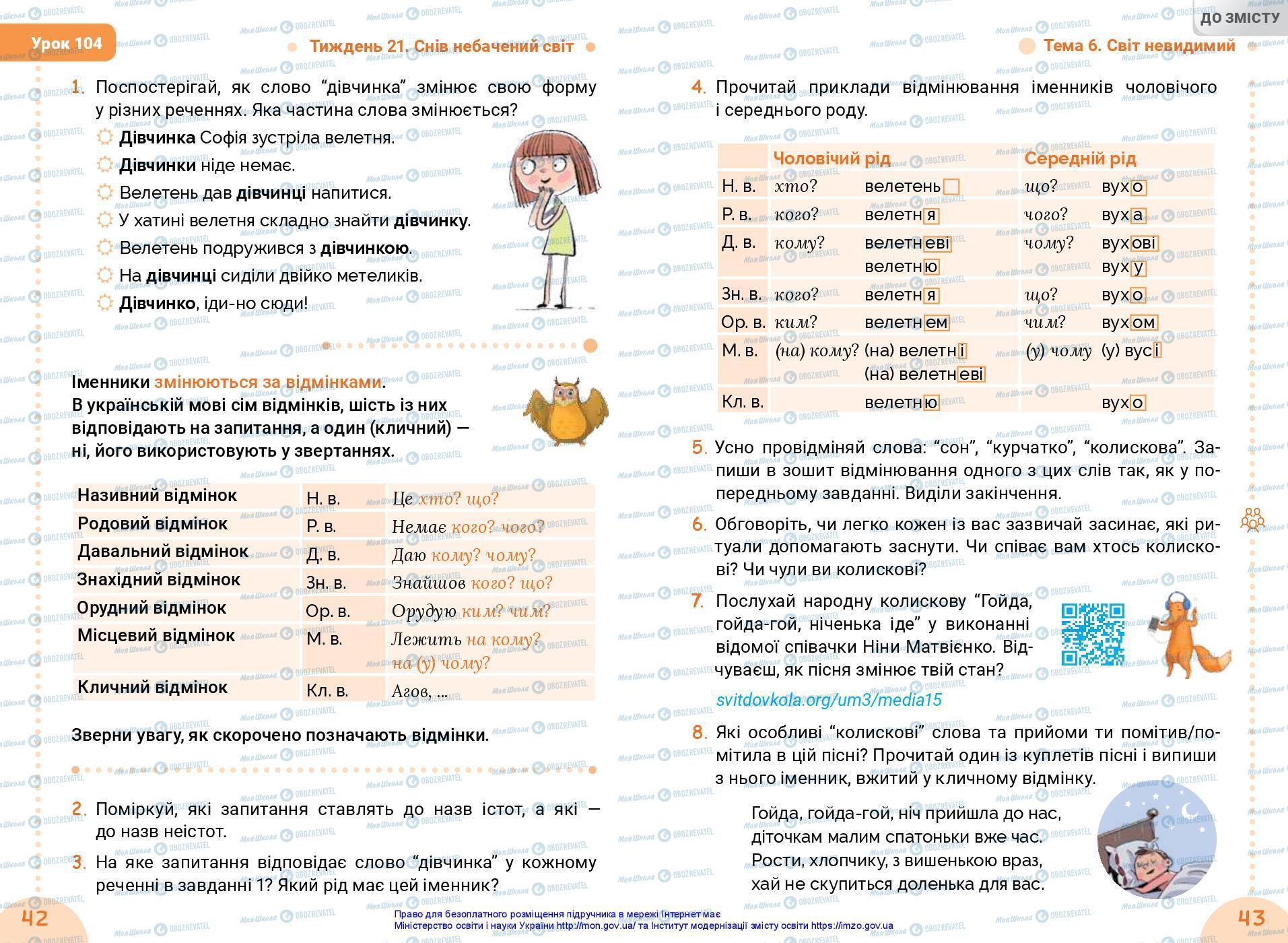 Підручники Українська мова 3 клас сторінка 42-43