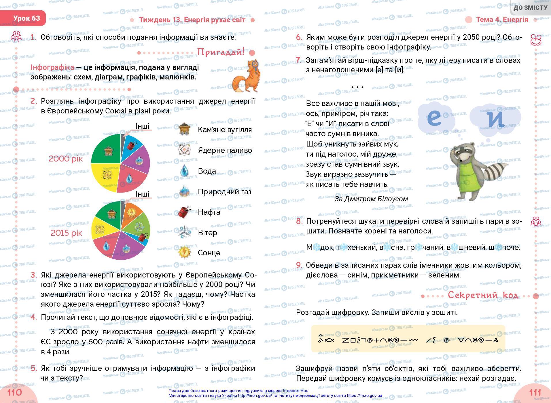 Учебники Укр мова 3 класс страница 110-111