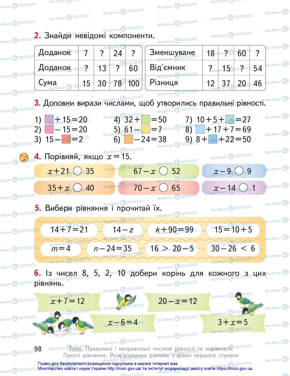 Учебники Математика 3 класс страница 98