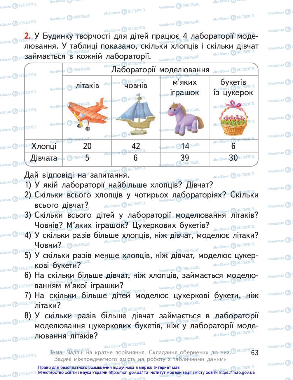 Учебники Математика 3 класс страница 63