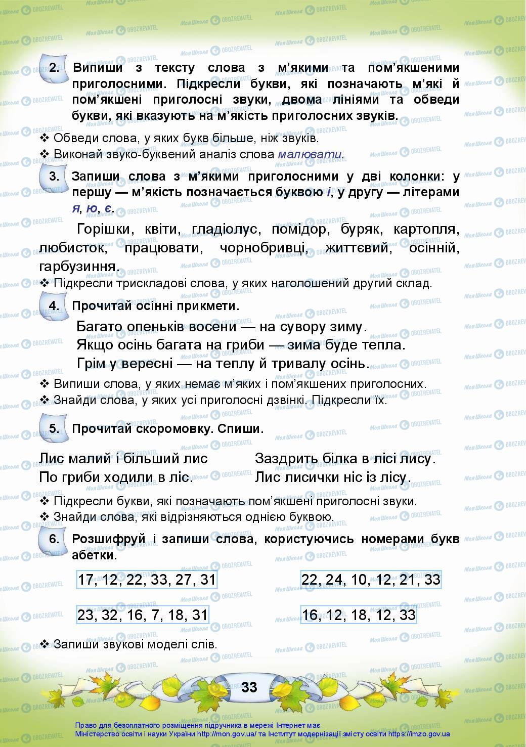 Підручники Українська мова 3 клас сторінка 33