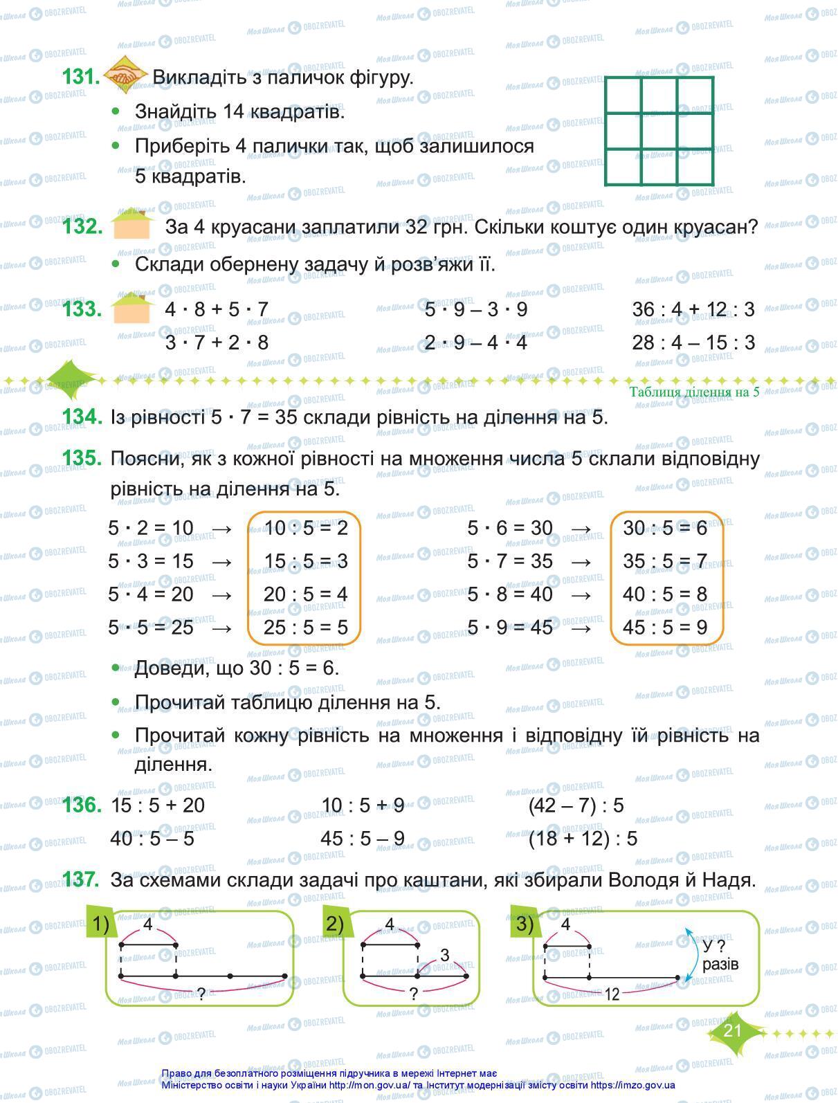 Підручники Математика 3 клас сторінка 21