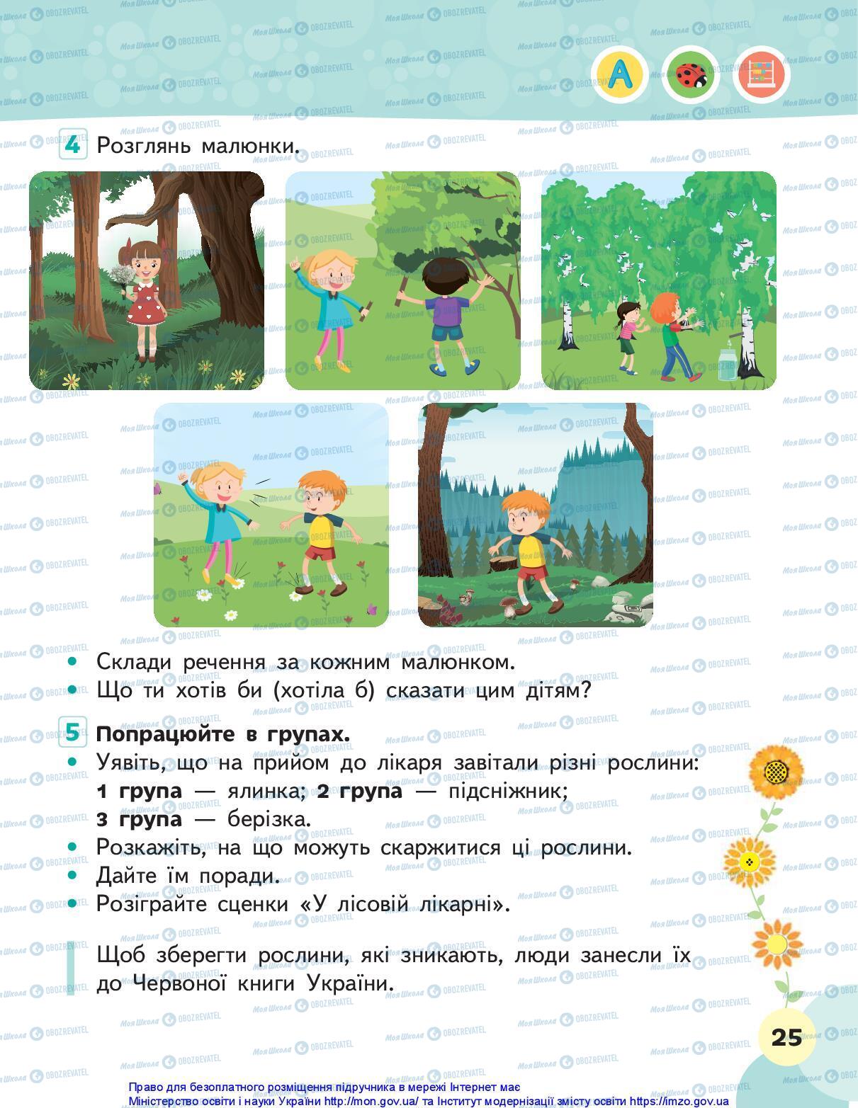 Підручники Я досліджую світ 1 клас сторінка 25