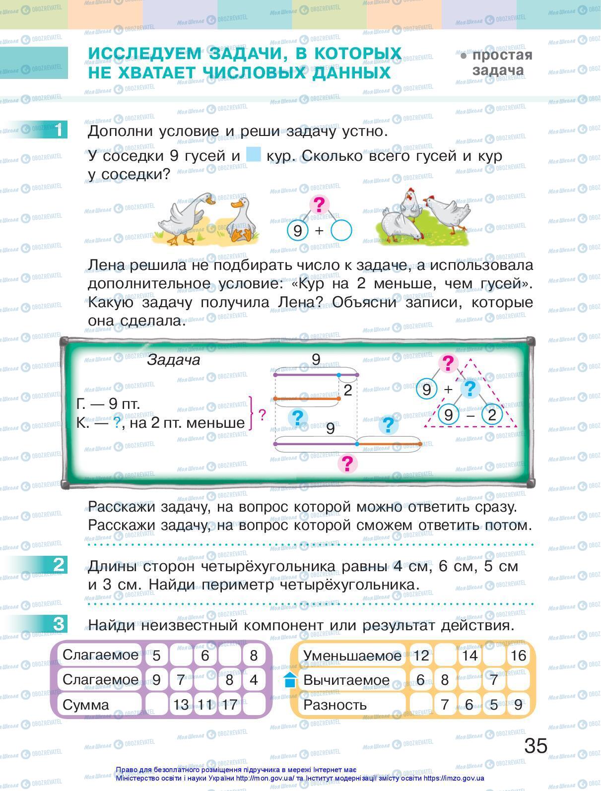 Підручники Математика 2 клас сторінка 35