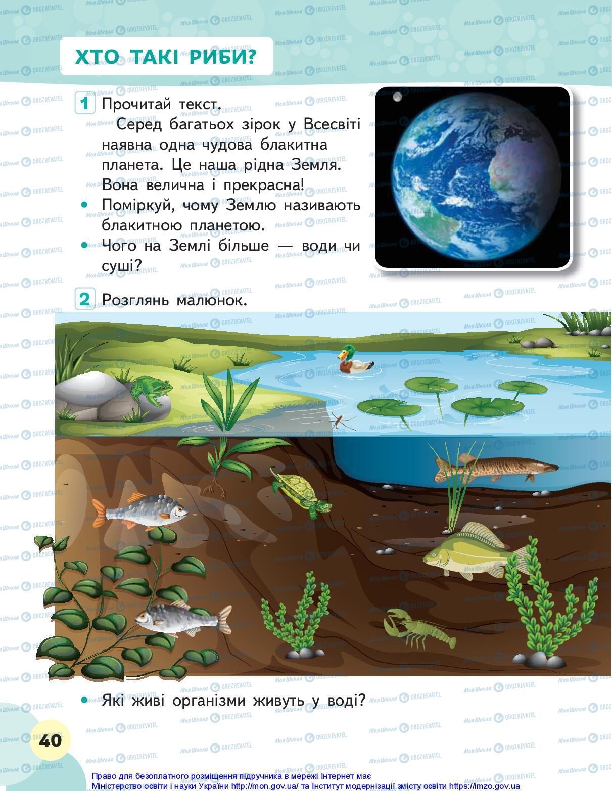 Підручники Я досліджую світ 1 клас сторінка 40