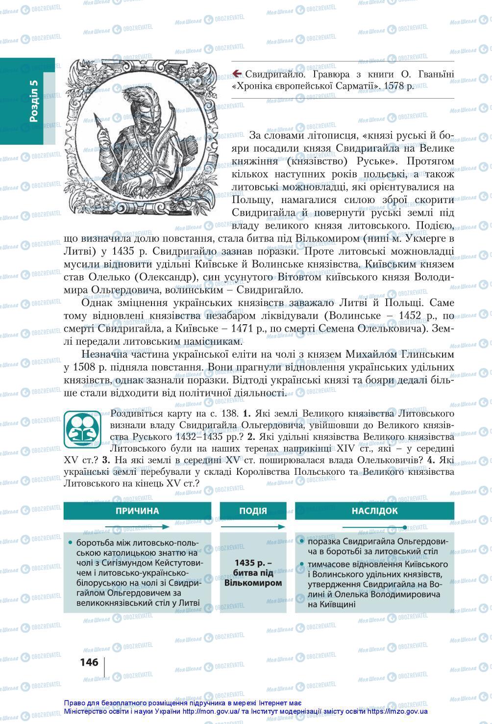 Підручники Історія України 7 клас сторінка 146