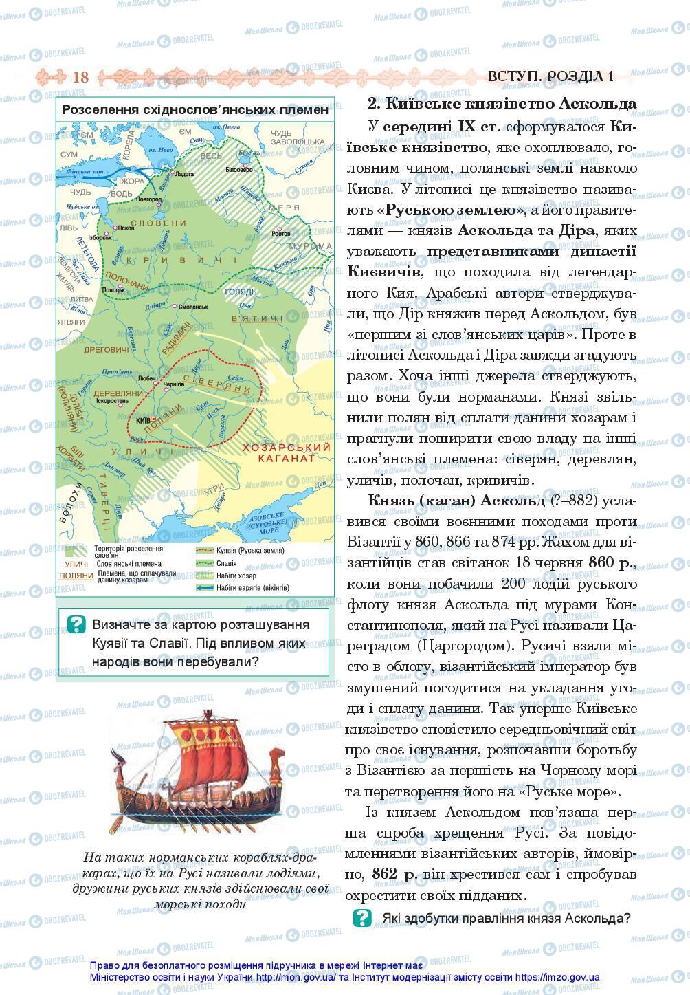 Учебники История Украины 7 класс страница 18