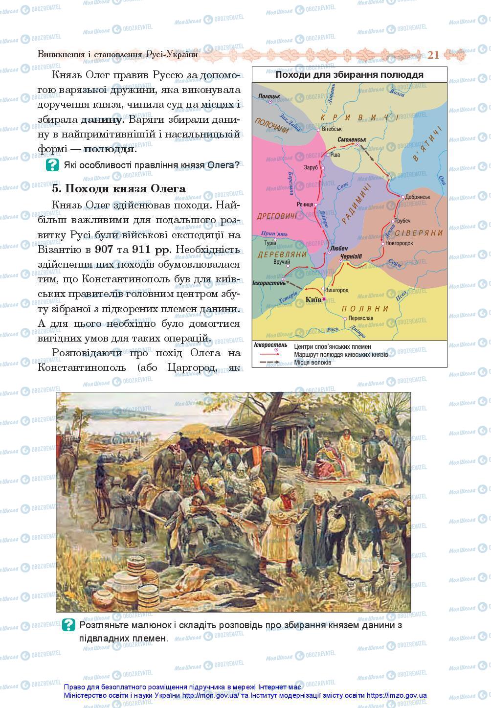 Учебники История Украины 7 класс страница 21