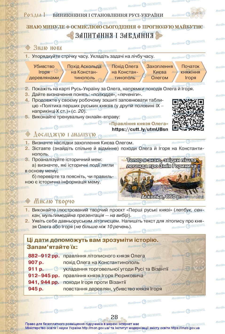 Підручники Історія України 7 клас сторінка 28