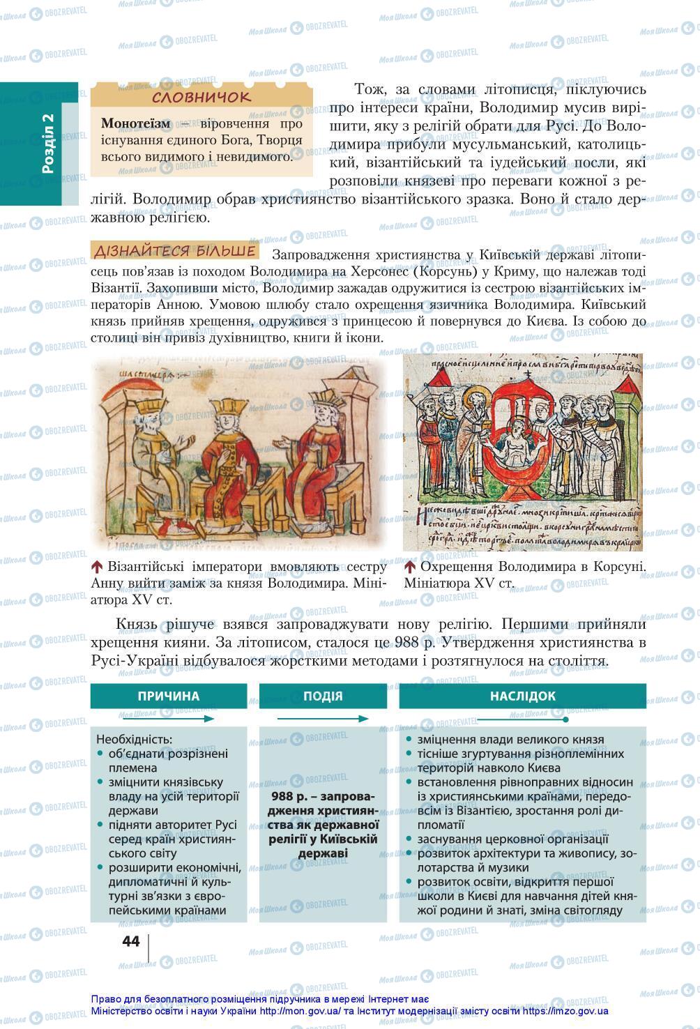 Підручники Історія України 7 клас сторінка 44