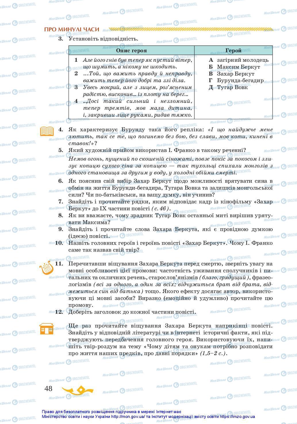 Підручники Українська література 7 клас сторінка 48