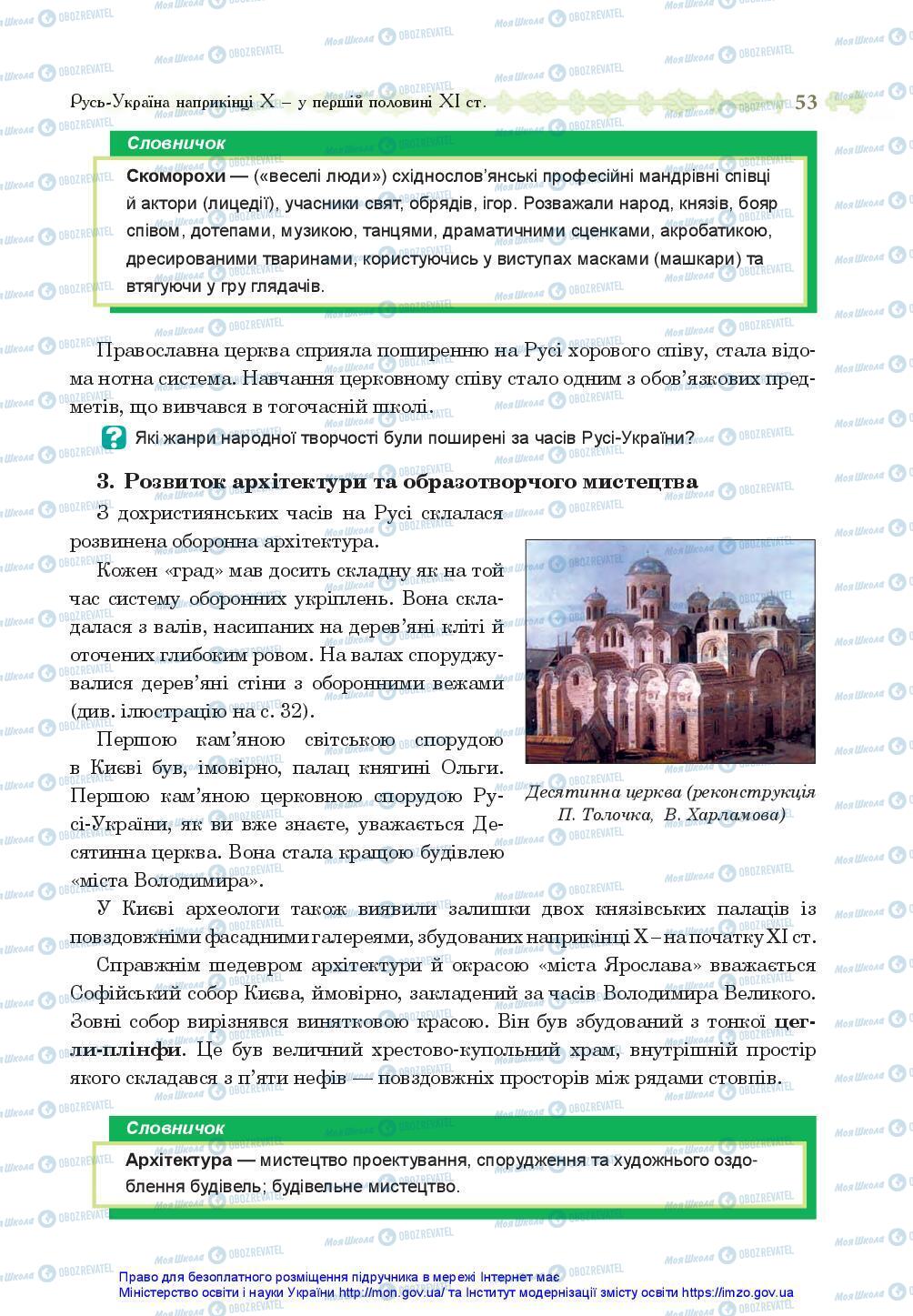 Підручники Історія України 7 клас сторінка 53