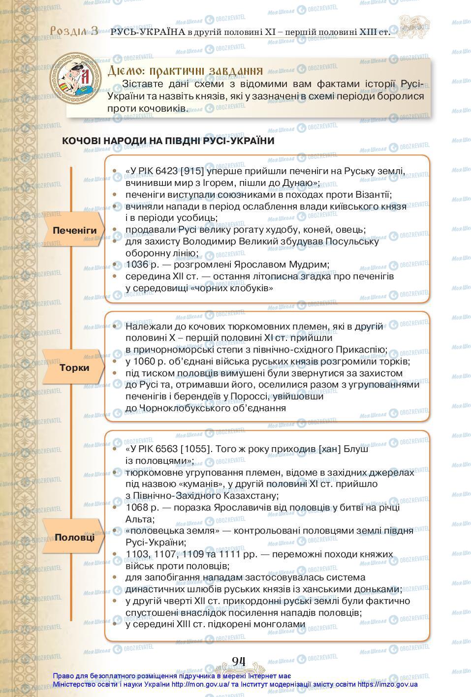 Підручники Історія України 7 клас сторінка 94