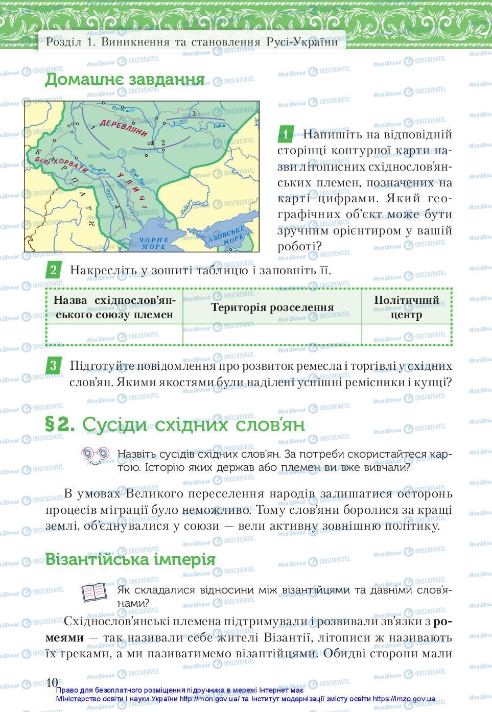 Учебники История Украины 7 класс страница 10