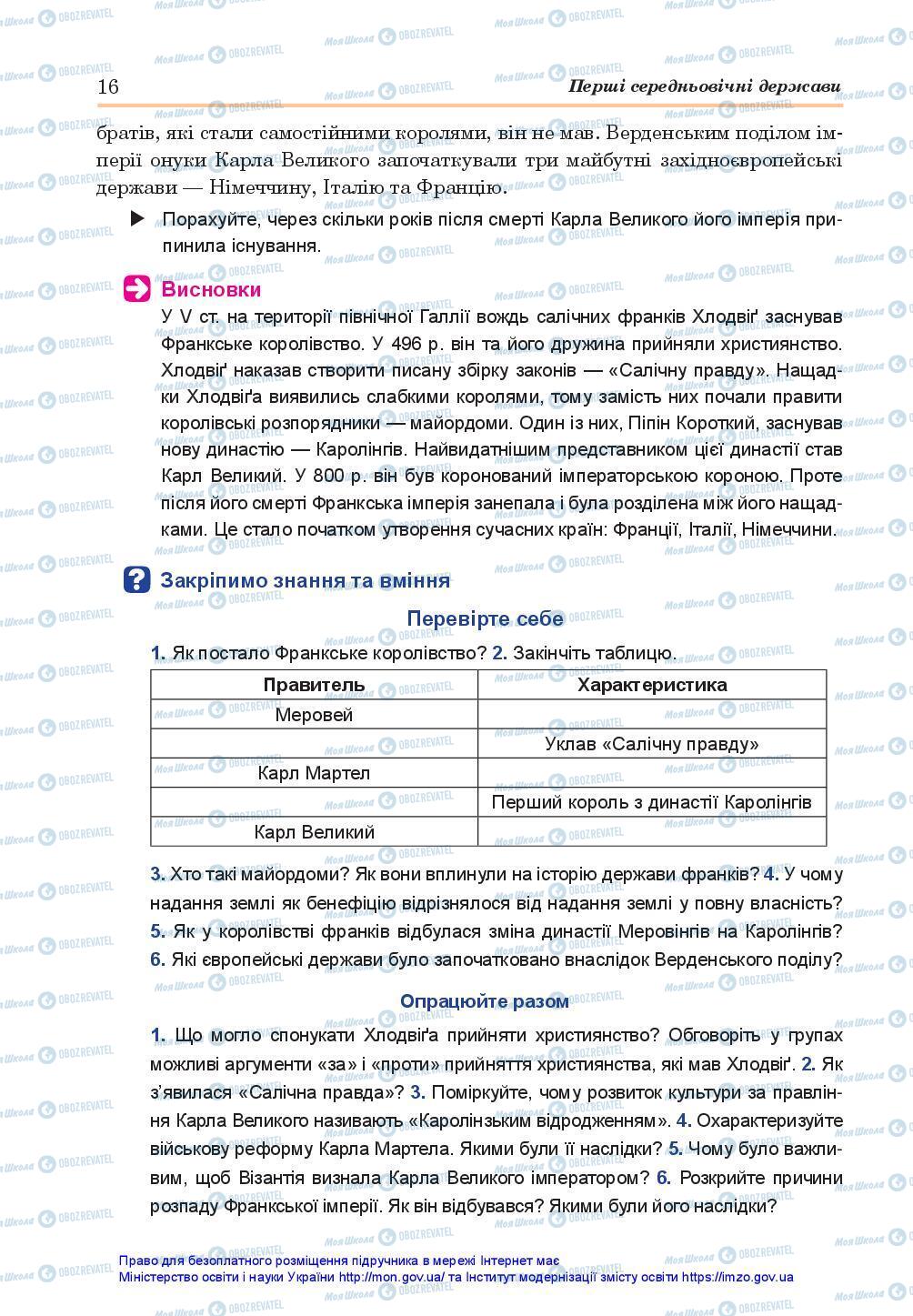 Підручники Всесвітня історія 7 клас сторінка 16