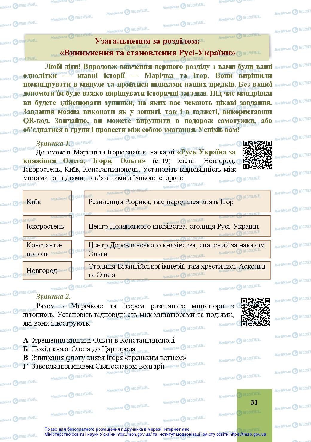 Підручники Історія України 7 клас сторінка 31