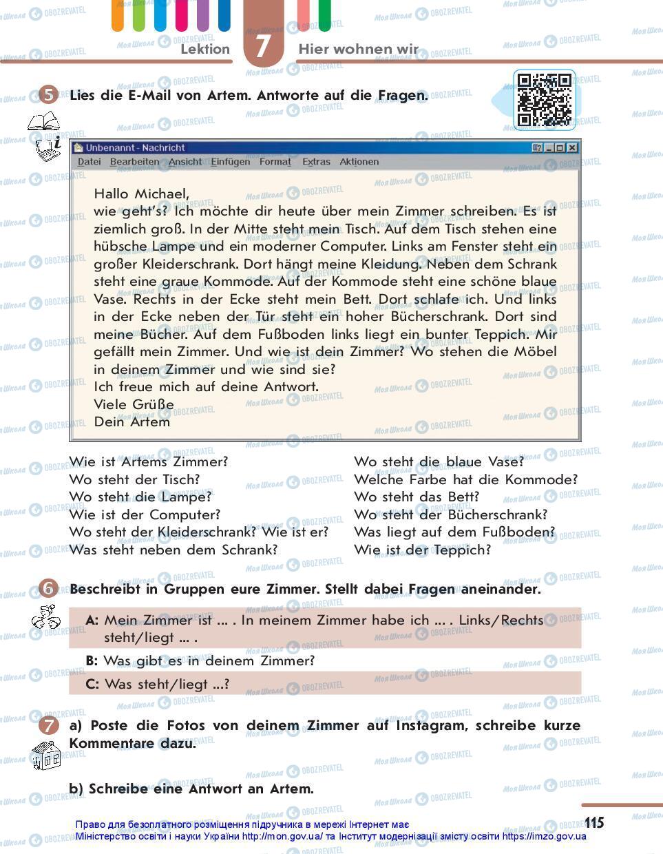 Учебники Немецкий язык 7 класс страница 115