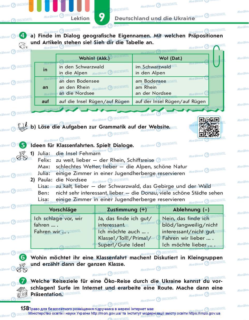 Підручники Німецька мова 7 клас сторінка 158