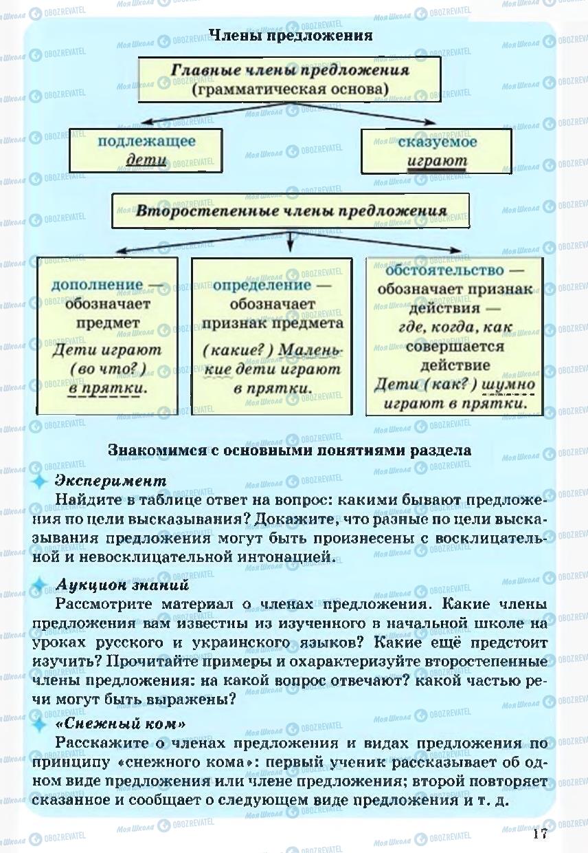 Підручники Російська мова 5 клас сторінка 17