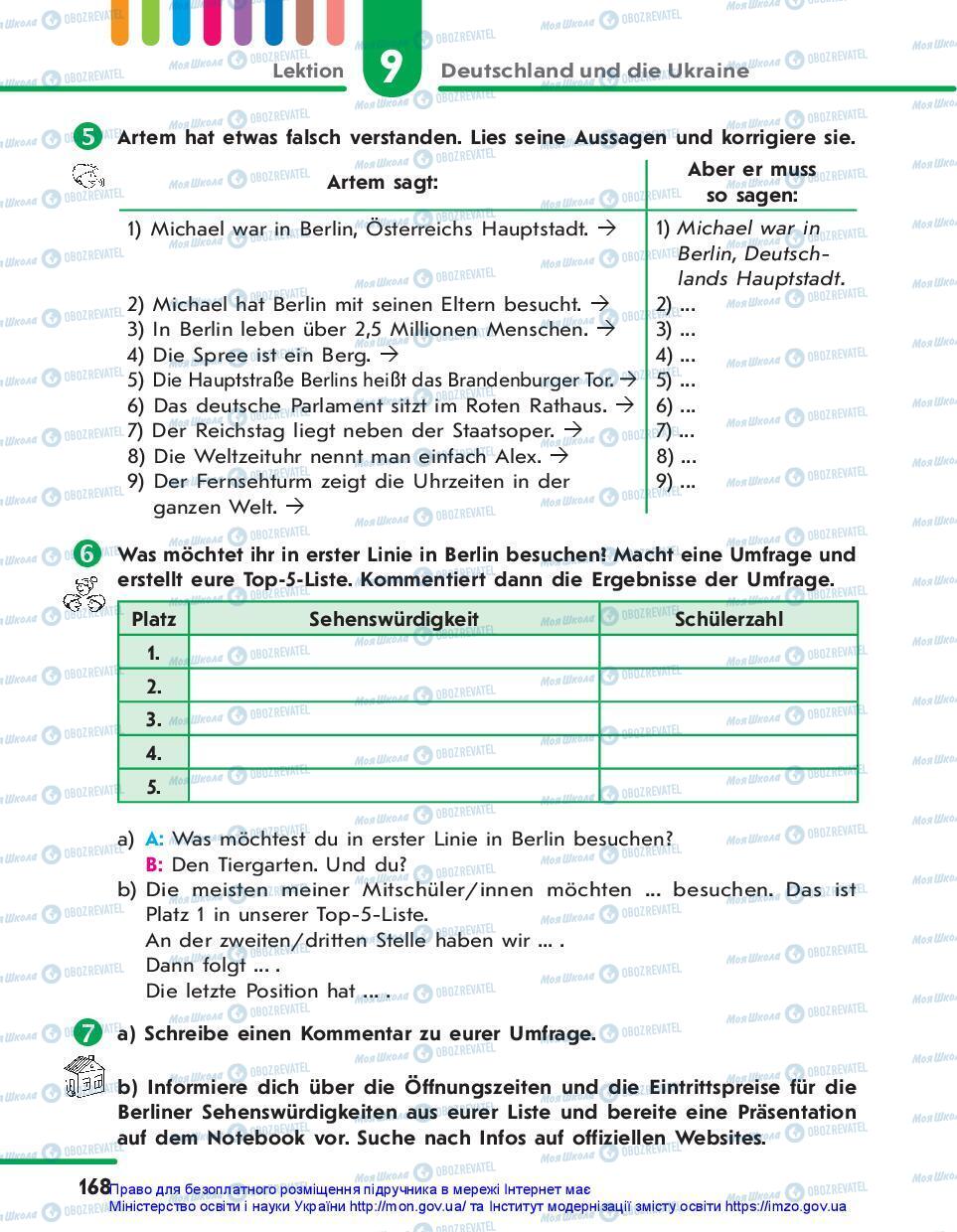 Учебники Немецкий язык 7 класс страница 168