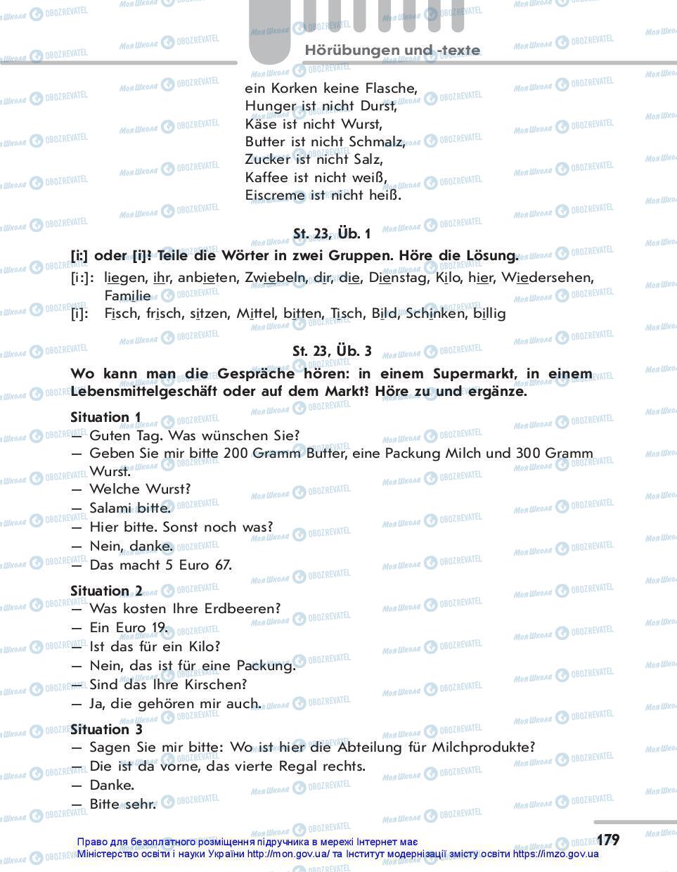Підручники Німецька мова 7 клас сторінка 179
