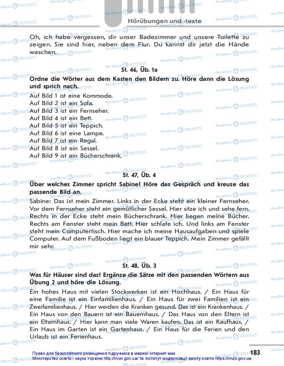 Підручники Німецька мова 7 клас сторінка 183