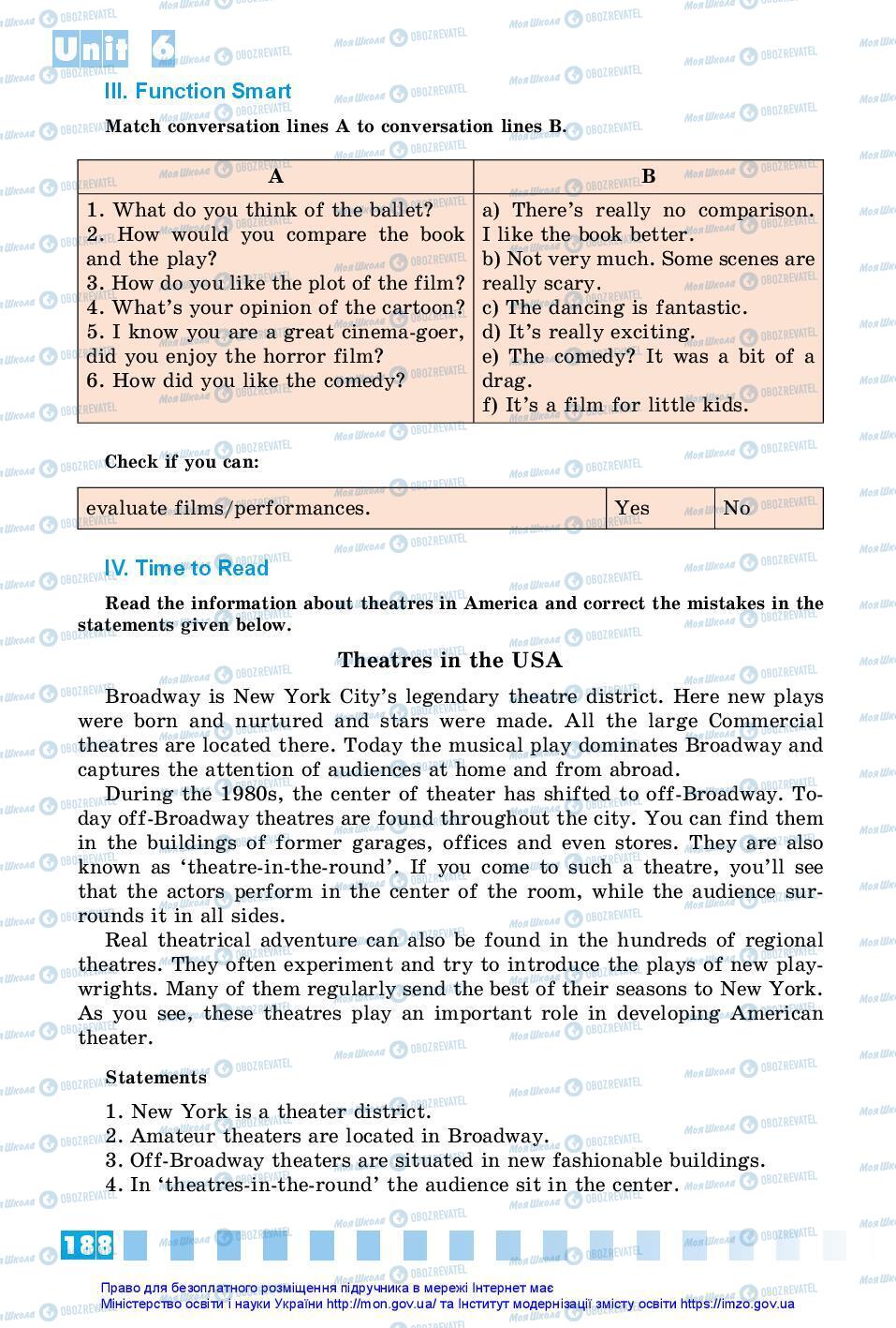 Підручники Англійська мова 7 клас сторінка 188