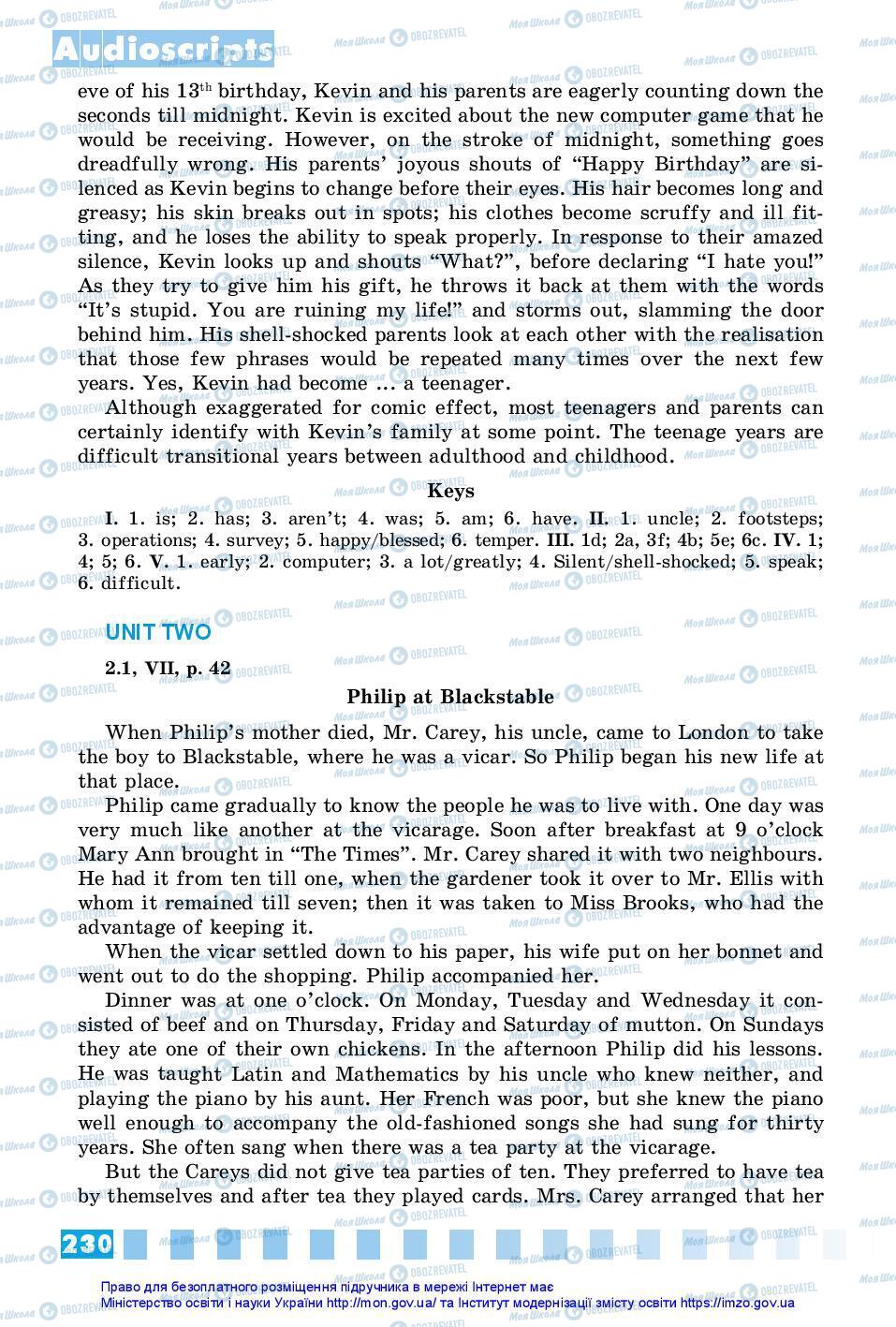 Підручники Англійська мова 7 клас сторінка 230